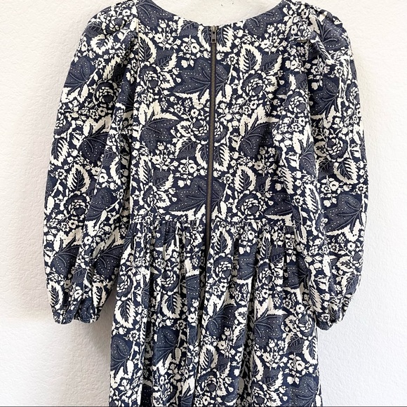 The Great Ballet Midi Dress Blue Autumn Leaves Floral - Picture 3 of 6